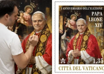 Primer aniversario del Papa León XIV: un sello de Berzosa aviva el debate sobre la inteligencia artificial en el arte sacro