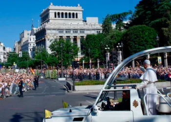 León XIV cierra su segundo día en España con misa de Corpus Christi y encuentro cultural en Madrid
